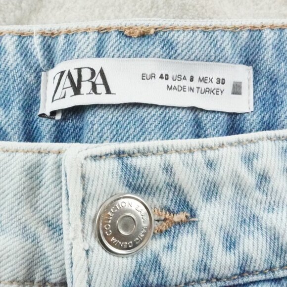 Zara Light Blue High Waist Denim Shorts - Picture 4 of 9